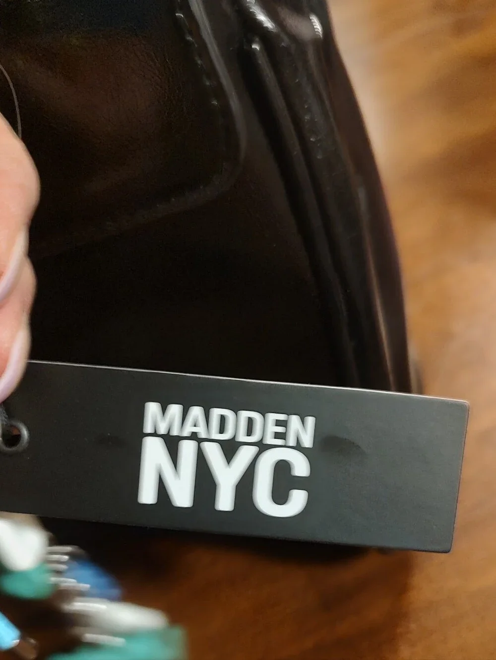 Madden NYC Black Patent Leather Top-Handle Satchel